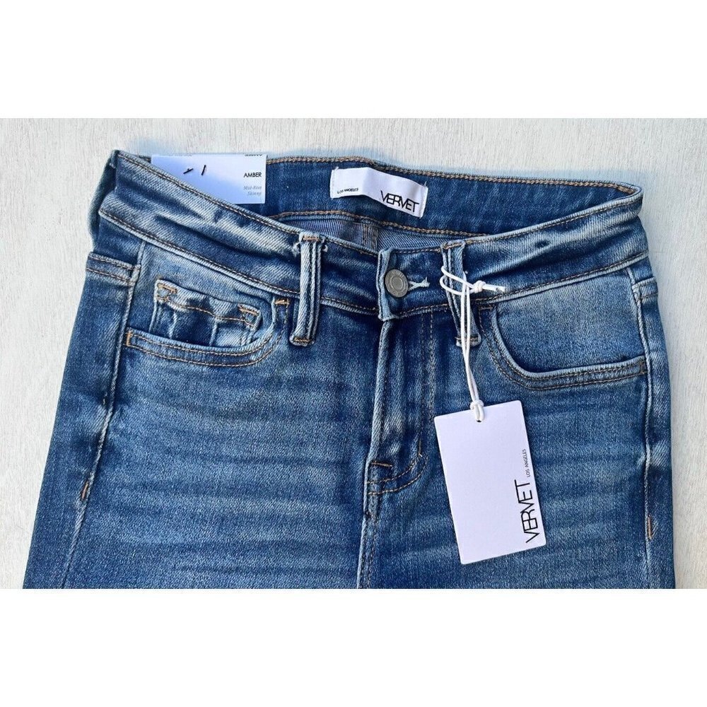 Vervet By Flying Monkey Amber Mid-Rise Skinny Jeans for Women - Size 25 - Picture 8 of 16